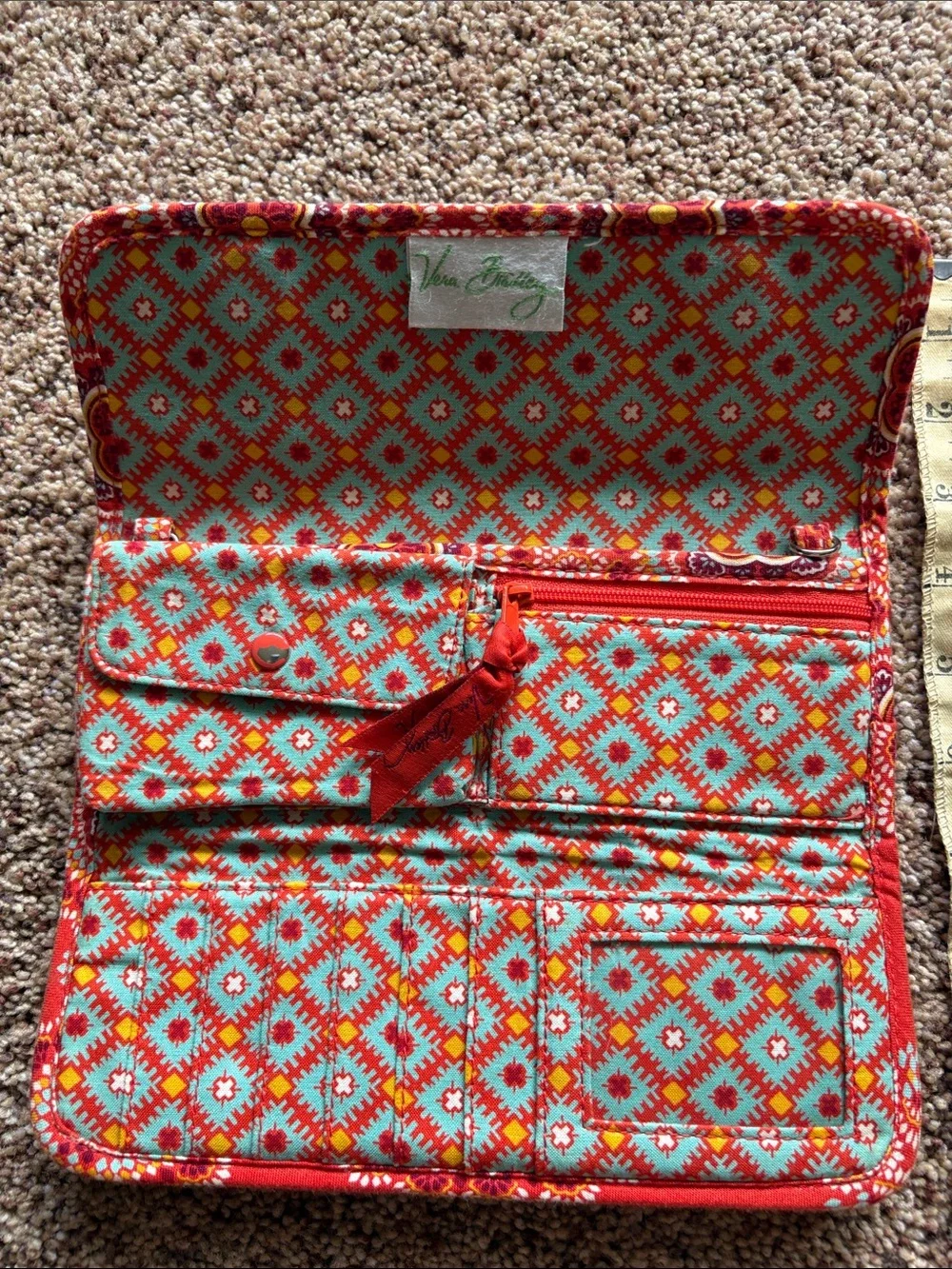 Vera Bradley Orange Floral Quilted Wallet